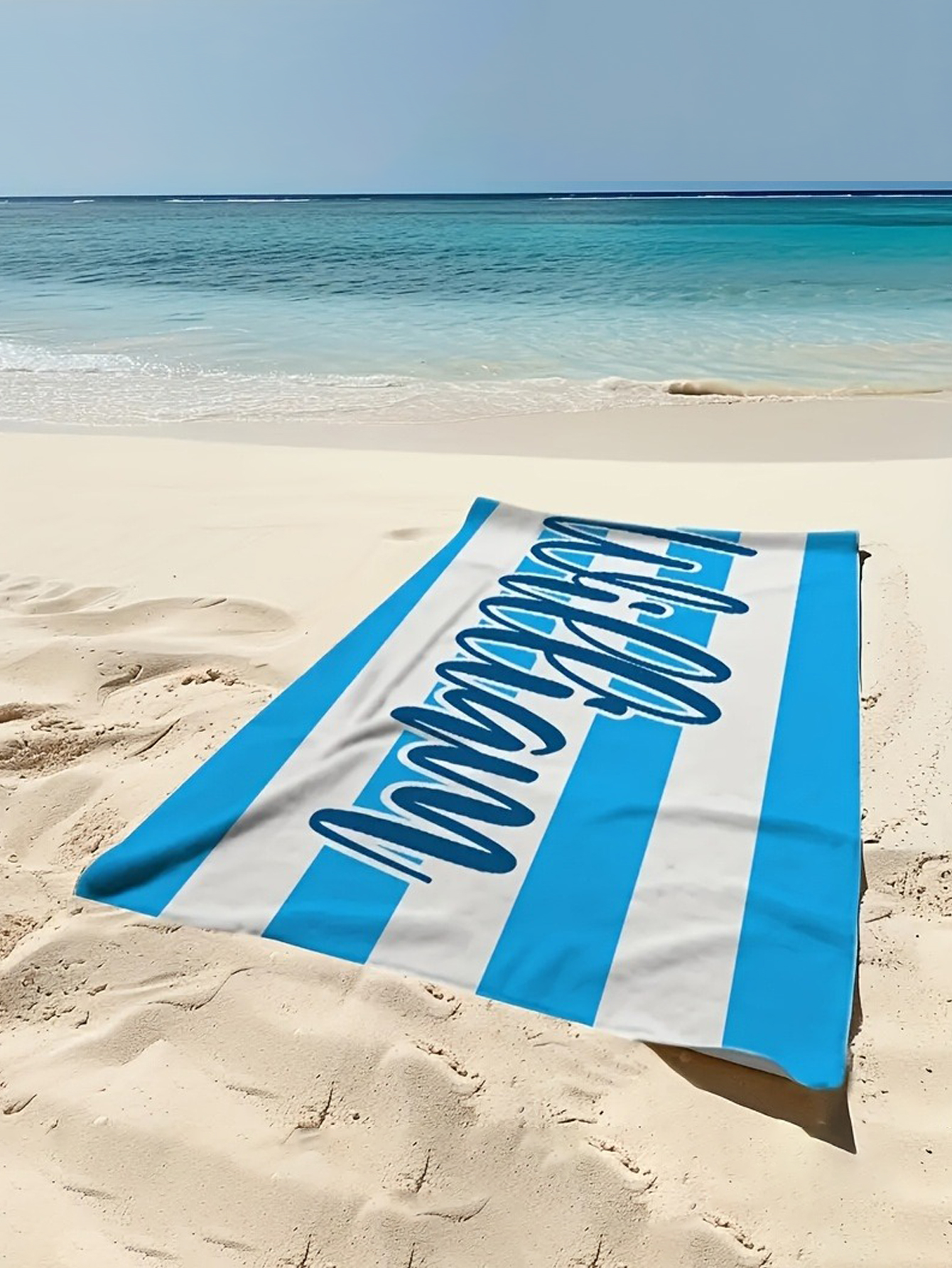 Customizable Name Personalized Striped Beach Towel